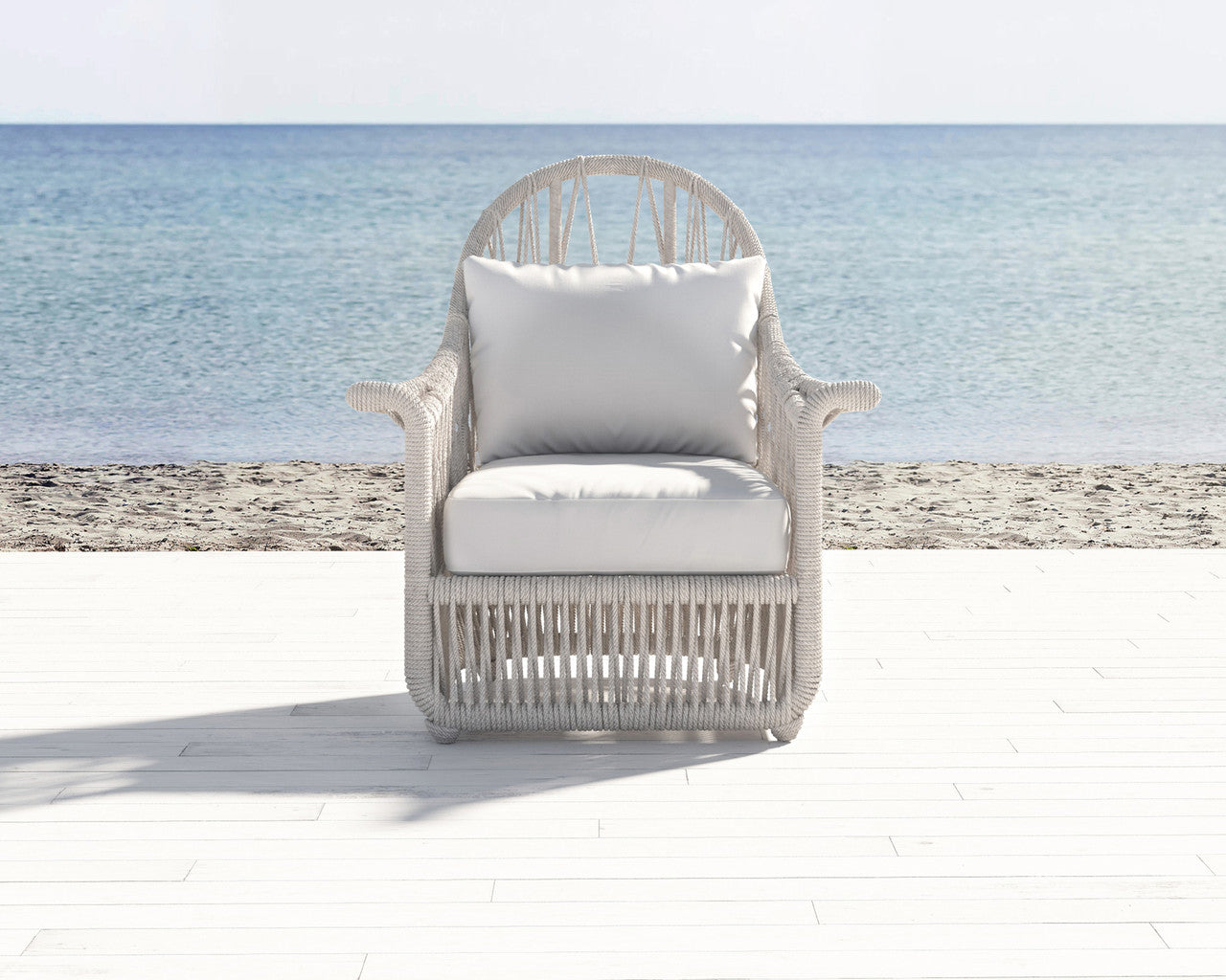 Sunset West Dana Rope Wing Chair with Cushions