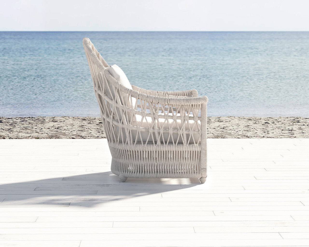 Sunset West Dana Rope Wing Chair with Cushions