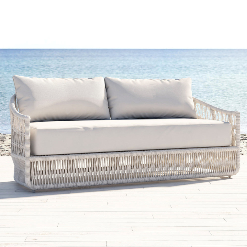 Sunset West Dana Rope Sofa with cushions (On Sale Fabric)
