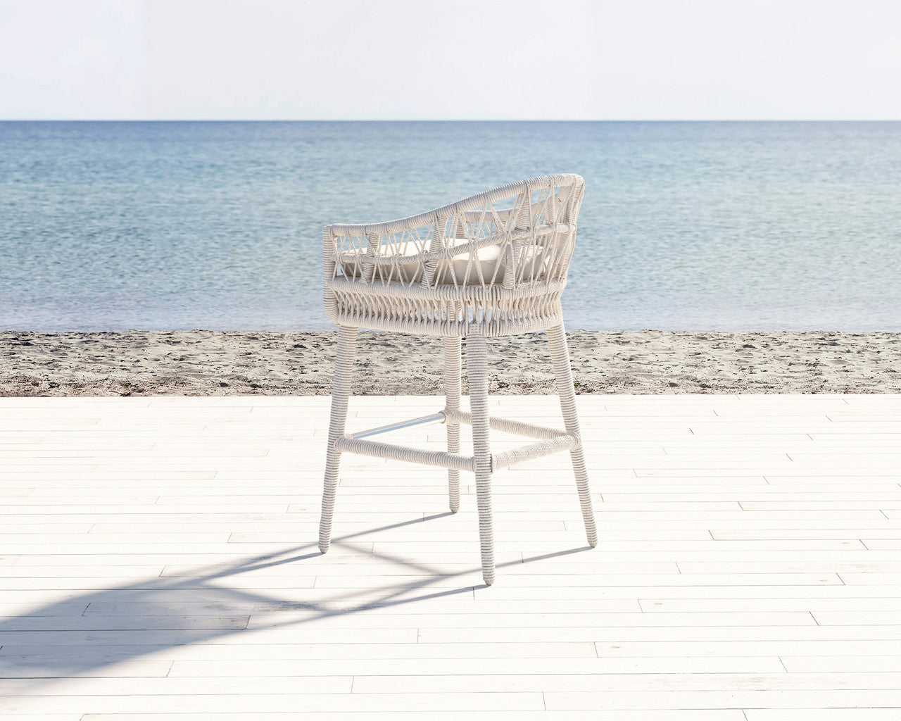 Sunset West Dana Rope Bar Stool with cushions (On Sale Fabric)