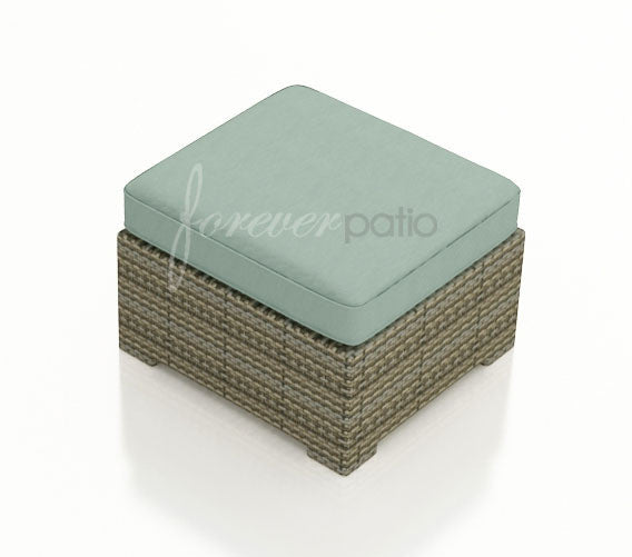Forever Patio Hampton Wicker Square Ottoman