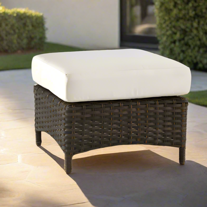 South Sea Rattan Panama Wicker Ottoman