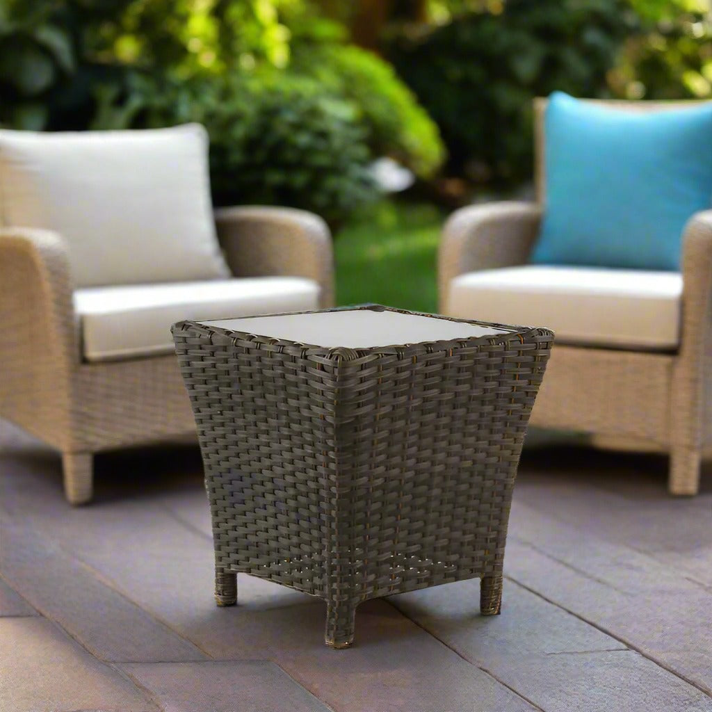 South Sea Rattan Panama Wicker End Table