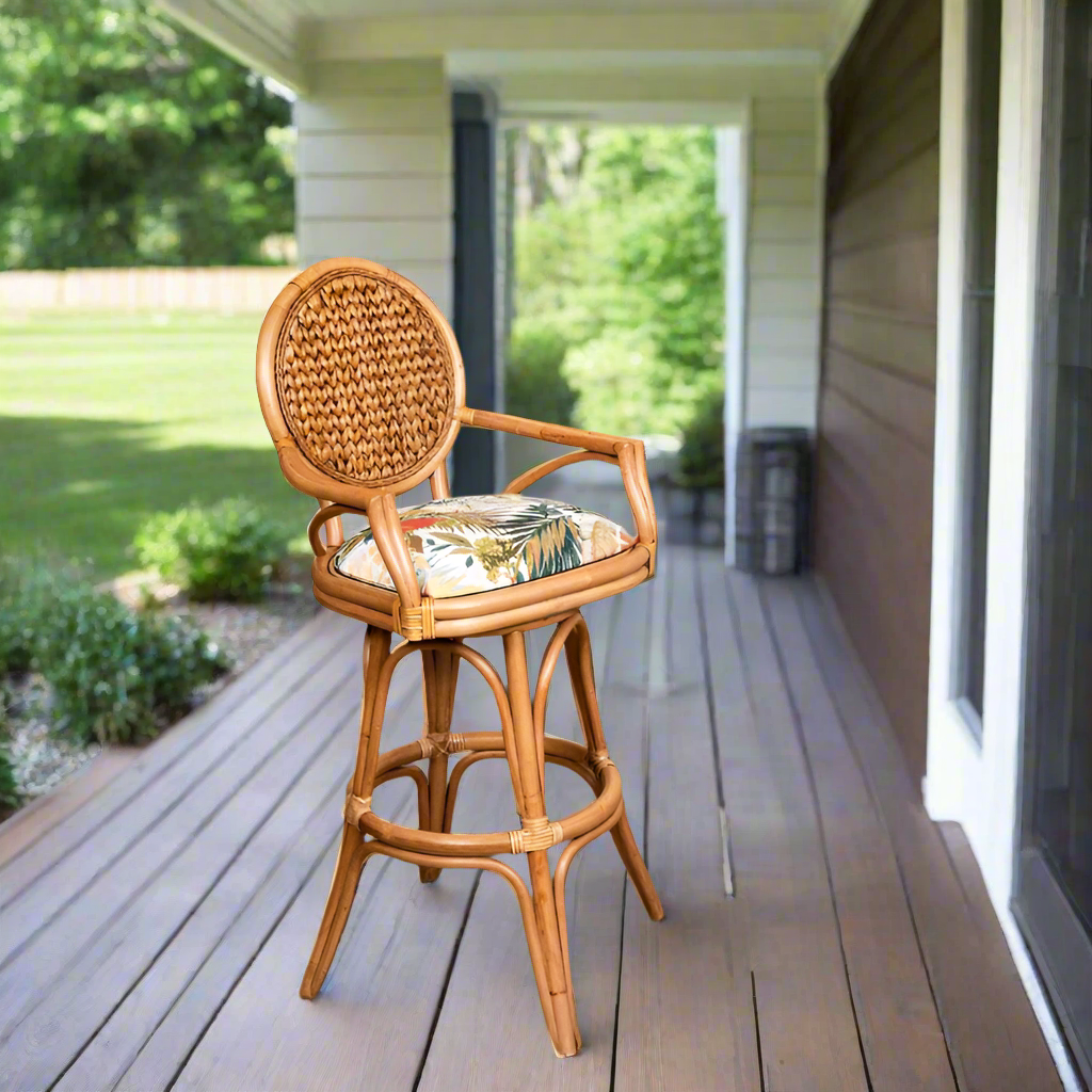 Alexander & Sheridan Bahama 24' Rattan Indoor Bar Stool