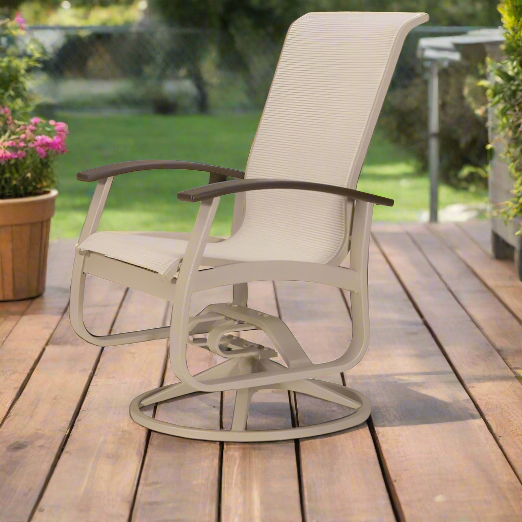 Telescope Casual Belle Isle Sling Aluminum Outdoor Swivel Rocker