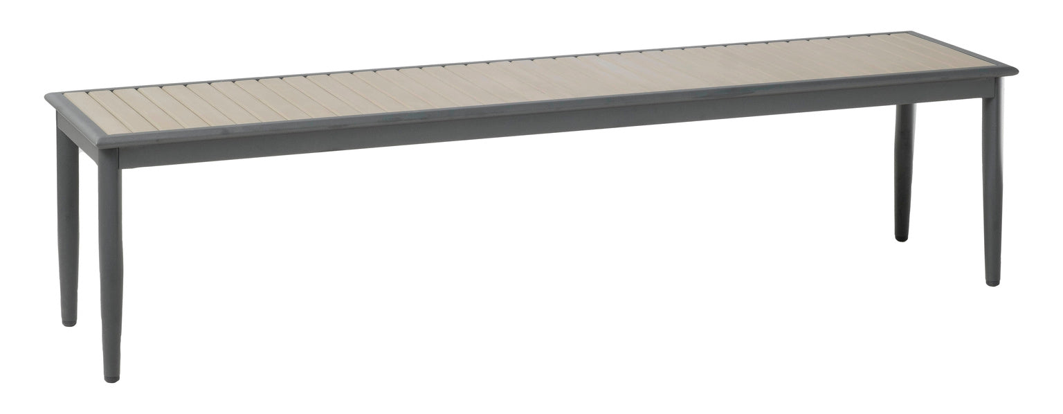 Alfresco Home Genevieve Dark Grey All-Weather HDPE Outdoor Bench