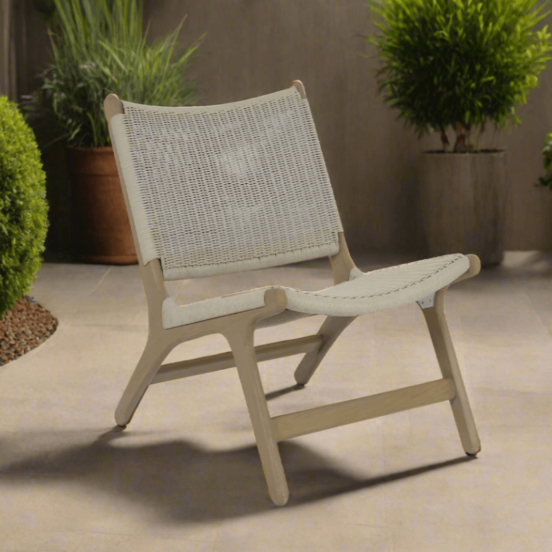 Sunset West Coastal Teak Cushionless Accent Chair