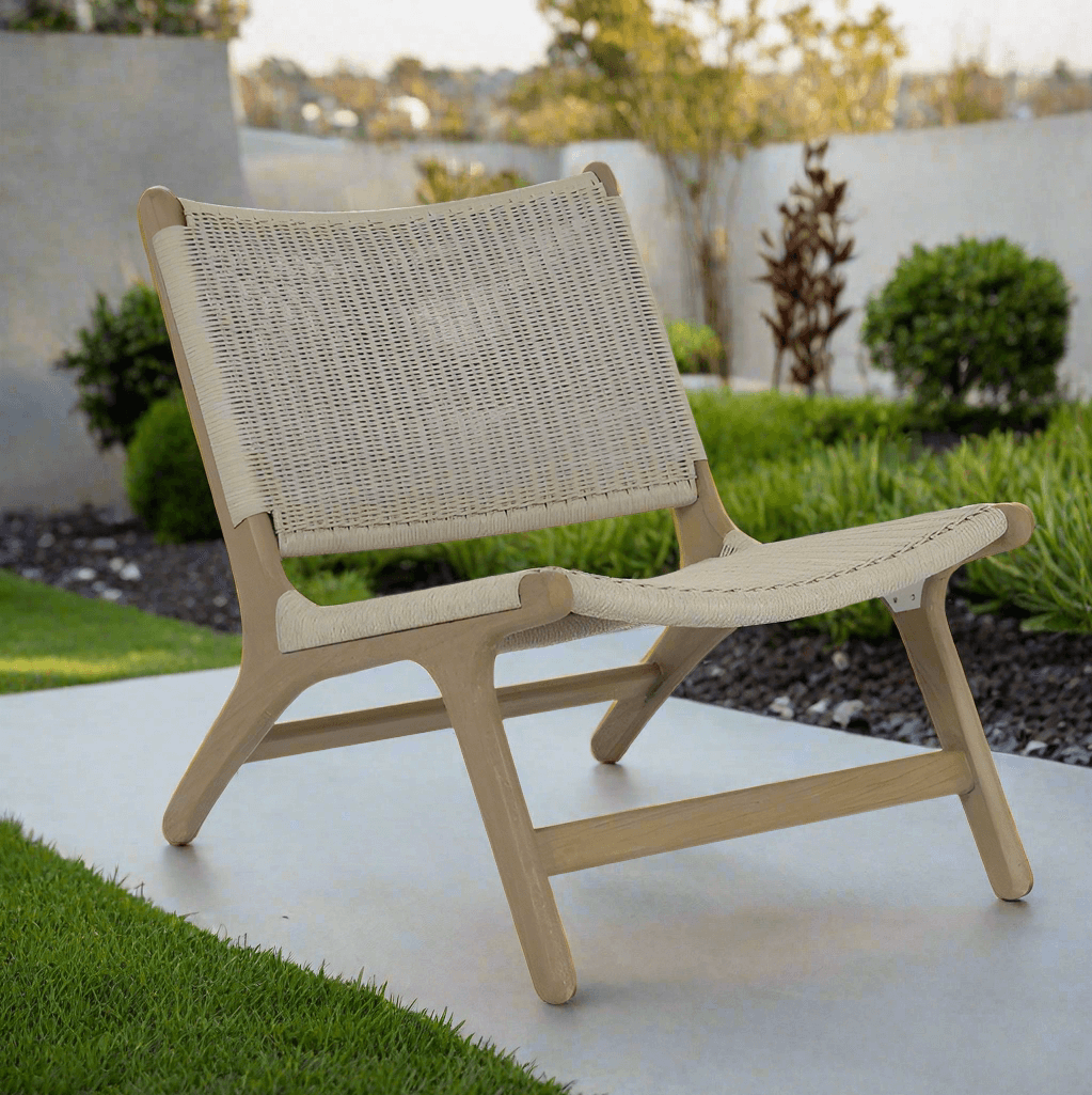 Sunset West Coastal Teak Cushionless Accent Chair