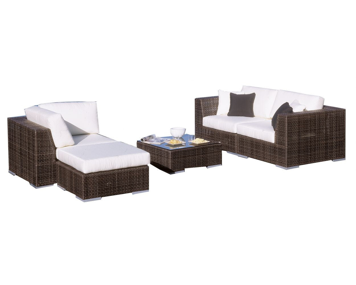 Hospitality Rattan Atlantis 5-Piece Modular Sectional Deep Seating Set