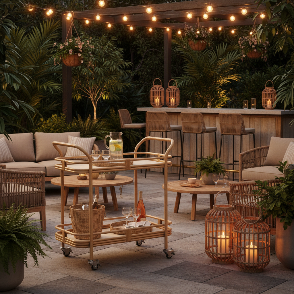 Lloyd Flanders Riviera Bar Cart