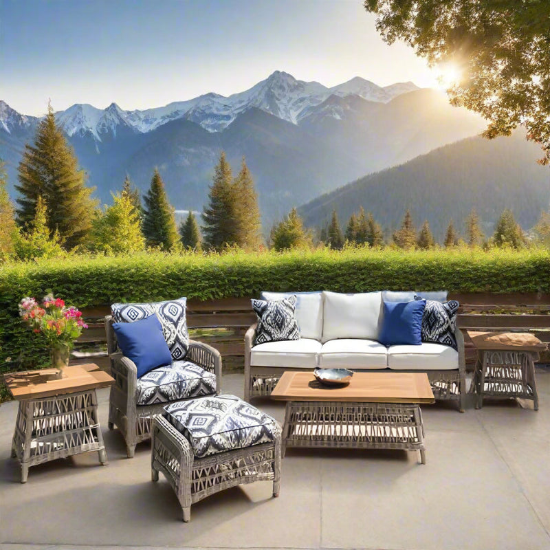 Lloyd Flanders Mackinac 6 Piece Woven Vinyl Sofa Set