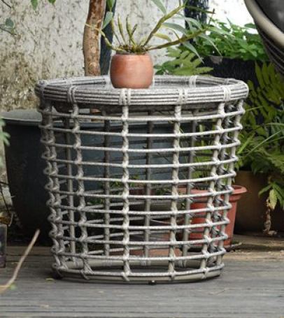 South Sea Rattan Papasan End Table