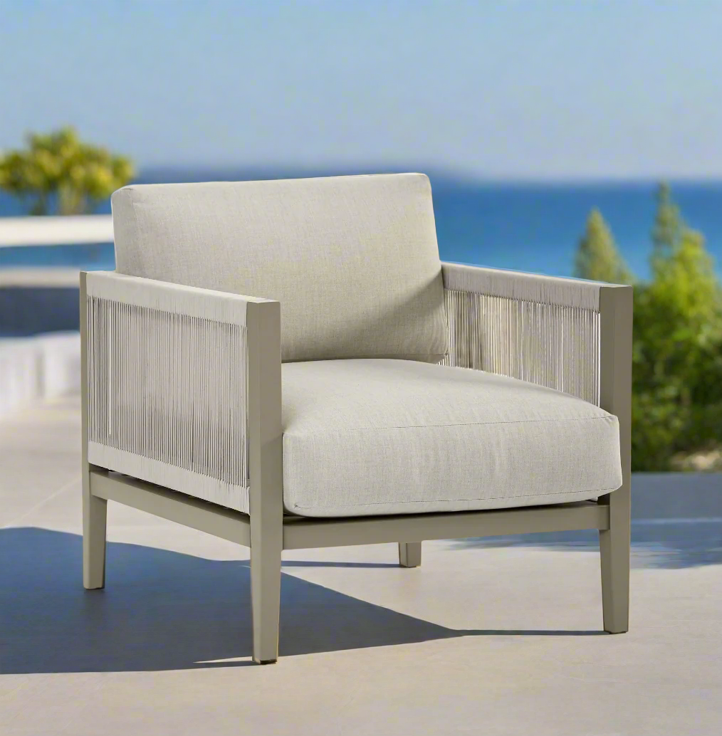 South Sea Rattan Nicole Aluminum With Marine Rope Wrapping Outdoor Club Chair