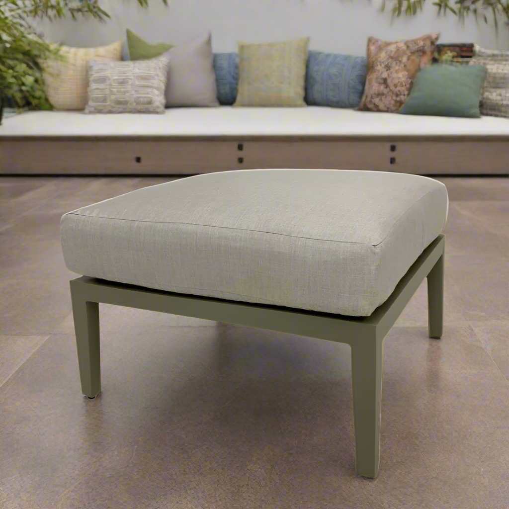 South Sea Rattan Nicole Greystone Aluminum Cushion Outdoor Patio Ottoman
