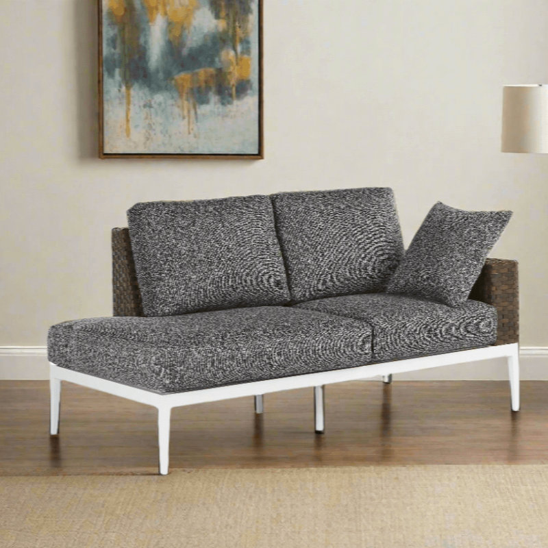 South Sea Rattan Stevie Wicker Right side Facing Loveseat Chaise