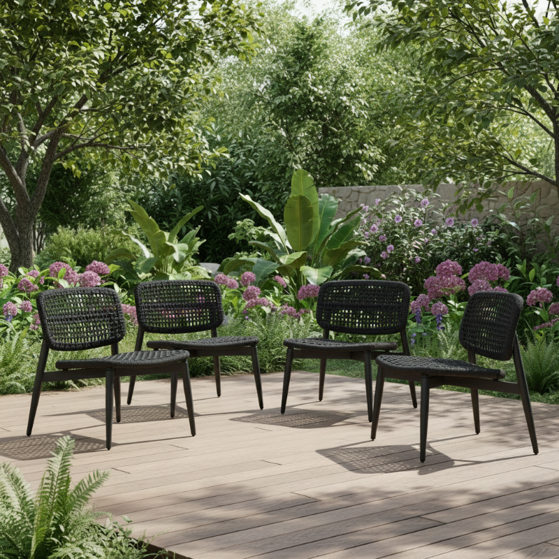 Lloyd Flanders Albany All-Aluminum Frame Lounge Chair (Set of 4)