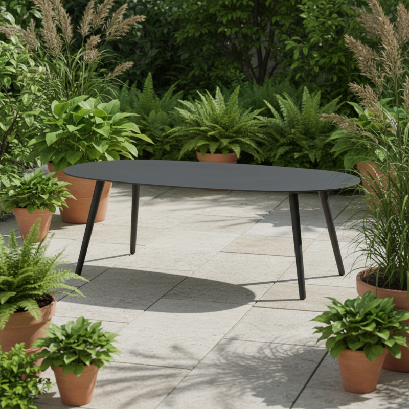 Lloyd Flanders Elba All-Aluminum Frame 47.5" Oval Coffee Table
