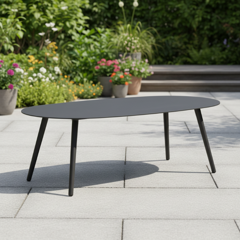 Lloyd Flanders Elba All-Aluminum Frame 47.5" Oval Coffee Table