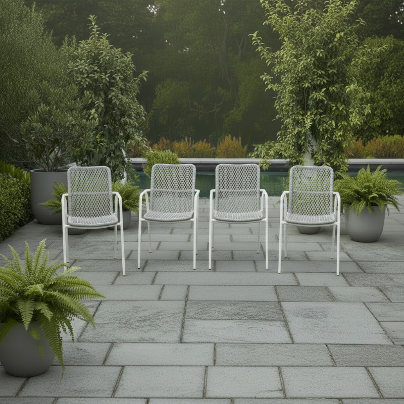 Lloyd Flanders Albany All-Aluminum Frame Dining Armchair (Set of 4)