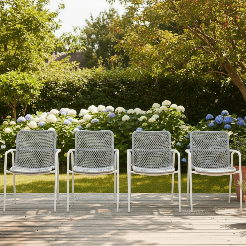 Lloyd Flanders Albany All-Aluminum Frame Dining Armchair (Set of 4)
