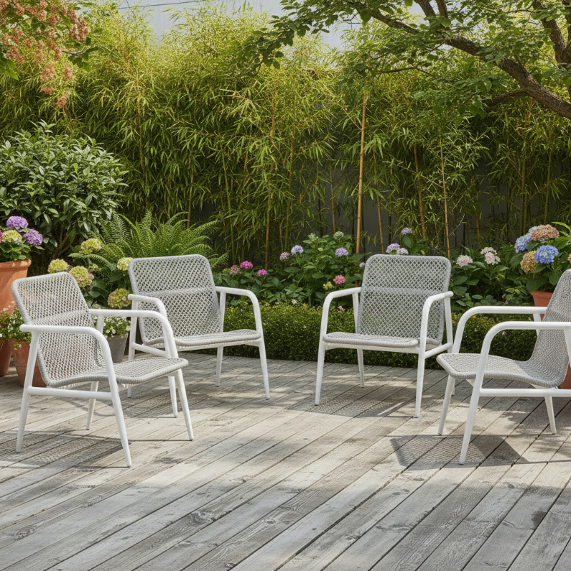Lloyd Flanders Albany All-Aluminum Frame Lounge Chair (Set of 4)