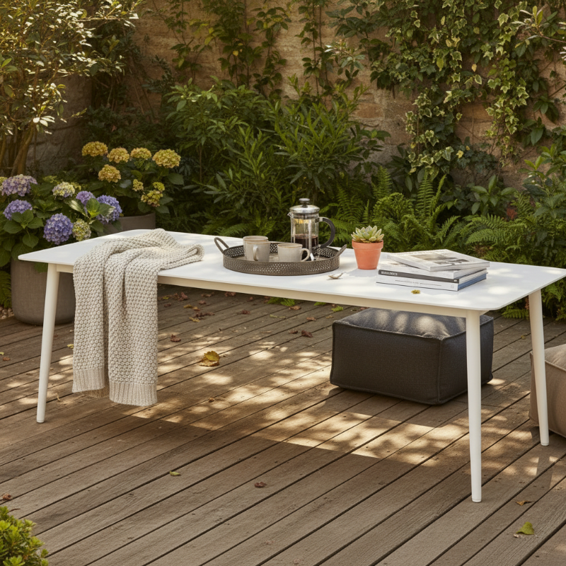 Lloyd Flanders Albany All-Aluminum Frame 47" Rectangular Coffee Table