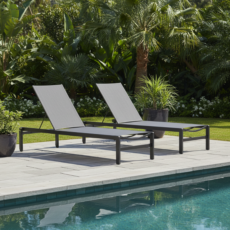 Lloyd Flanders Albany All-Aluminum Frame Stacking Chaise (Set of 2)