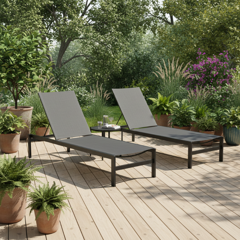 Lloyd Flanders Albany All-Aluminum Frame Stacking Chaise (Set of 2)
