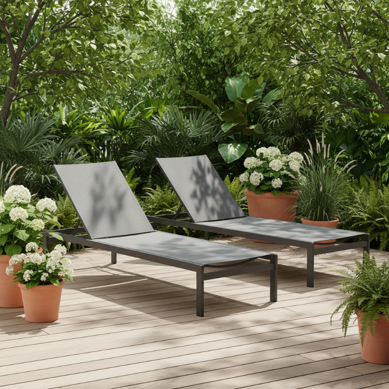 Lloyd Flanders Albany All-Aluminum Frame Stacking Chaise (Set of 2)