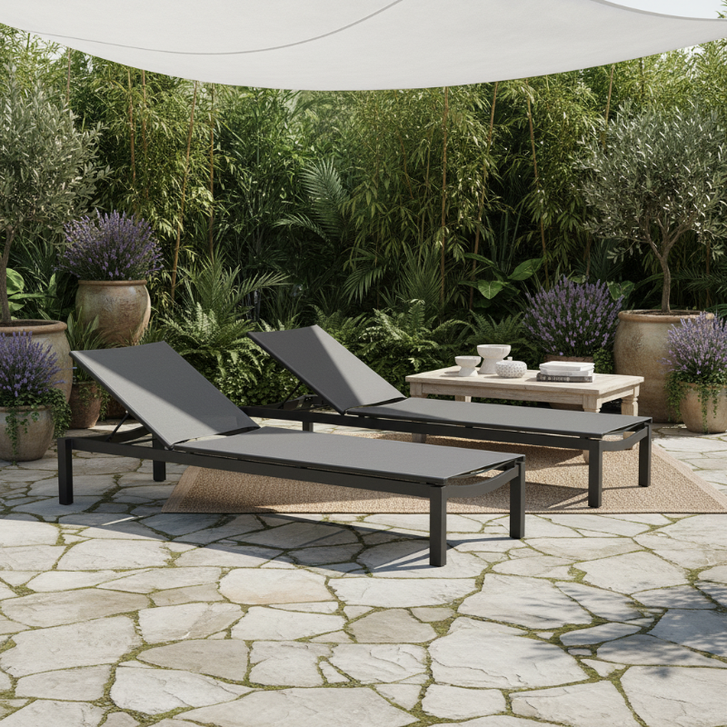 Lloyd Flanders Albany All-Aluminum Frame Stacking Chaise (Set of 2)
