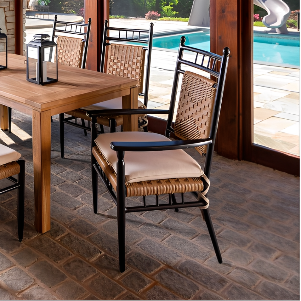 Lloyd Flanders Low Country Woven Vinyl Dining Armchair