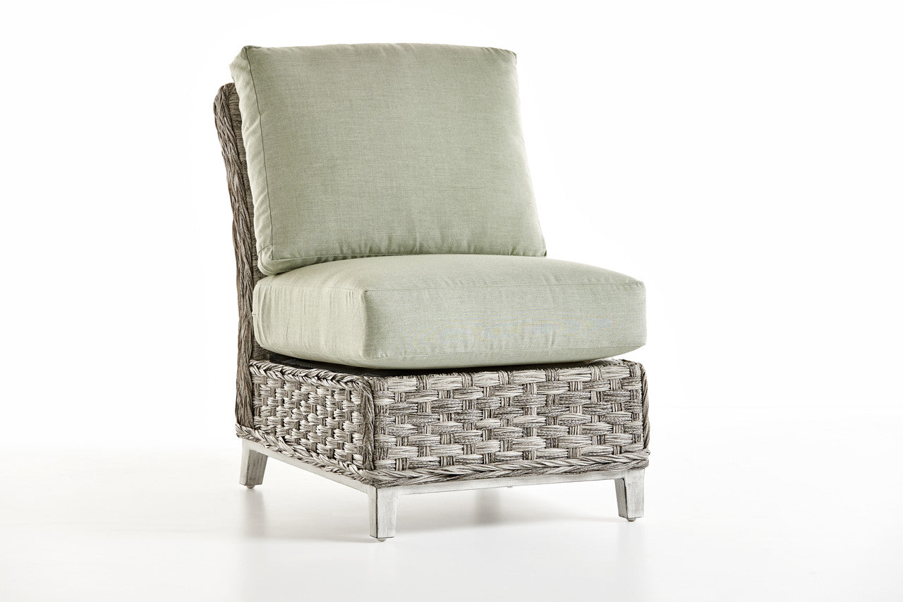 South Sea Rattan Grand Isle Resin Wicker Outdoor Armless Sectional Chair