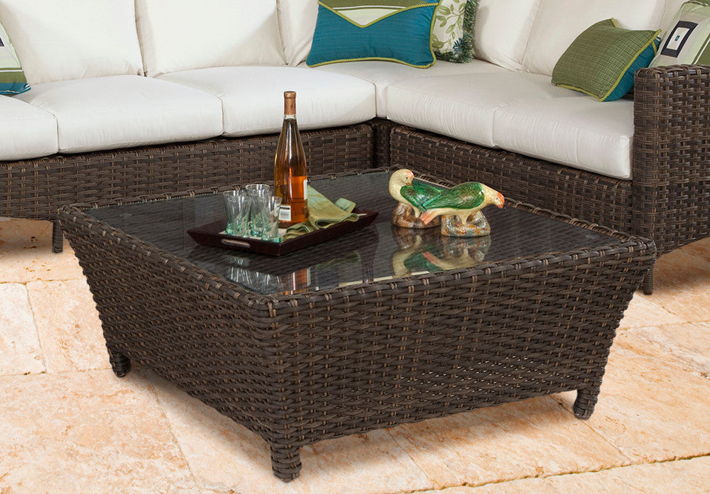 South Sea Rattan Panama Resin Wicker Sectional Set
