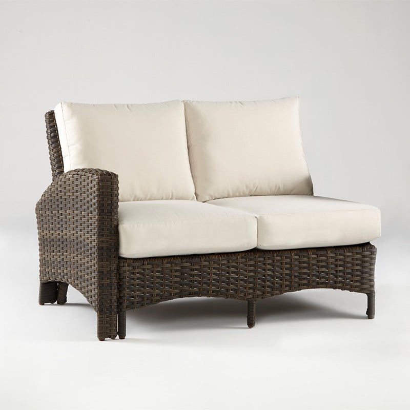 South Sea Rattan Panama Wicker Left Arm Facing Loveseat