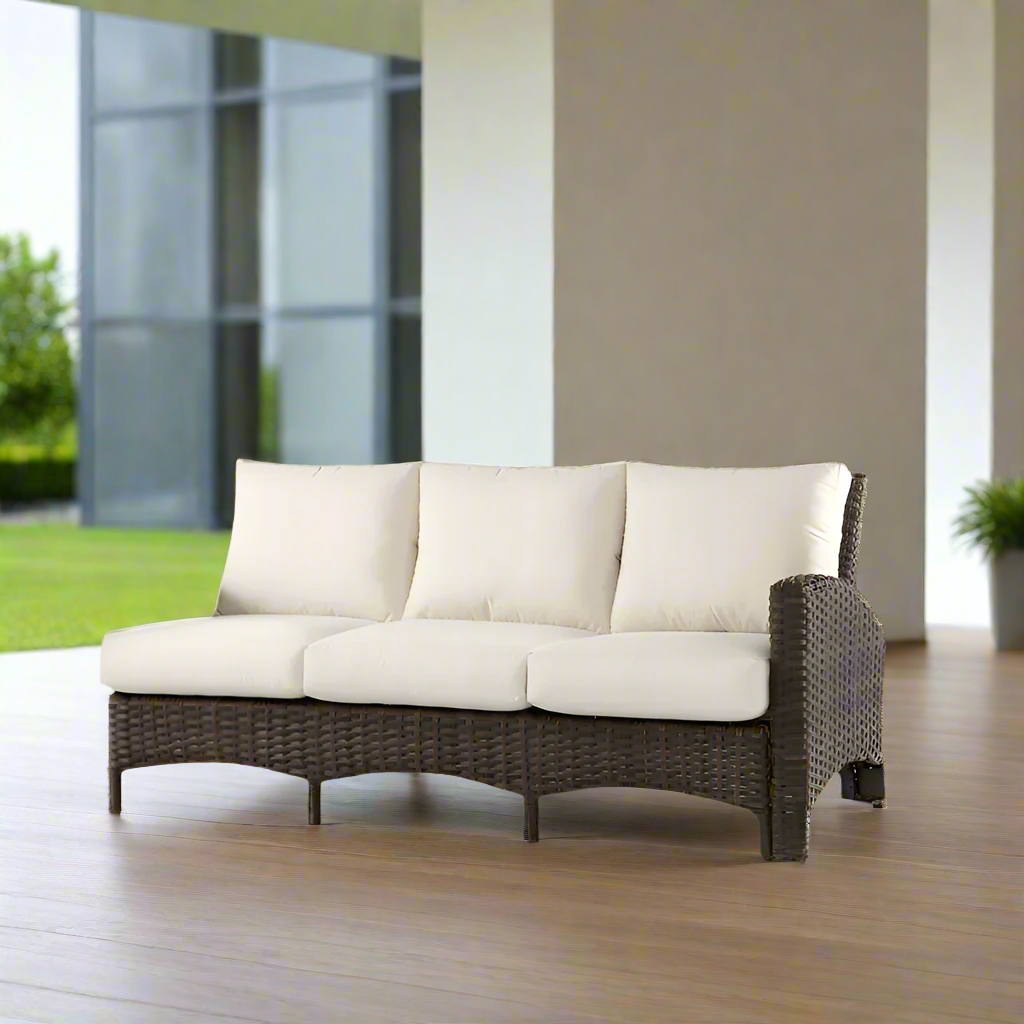 South Sea Rattan Panama Wicker Right Arm Facing Sofa