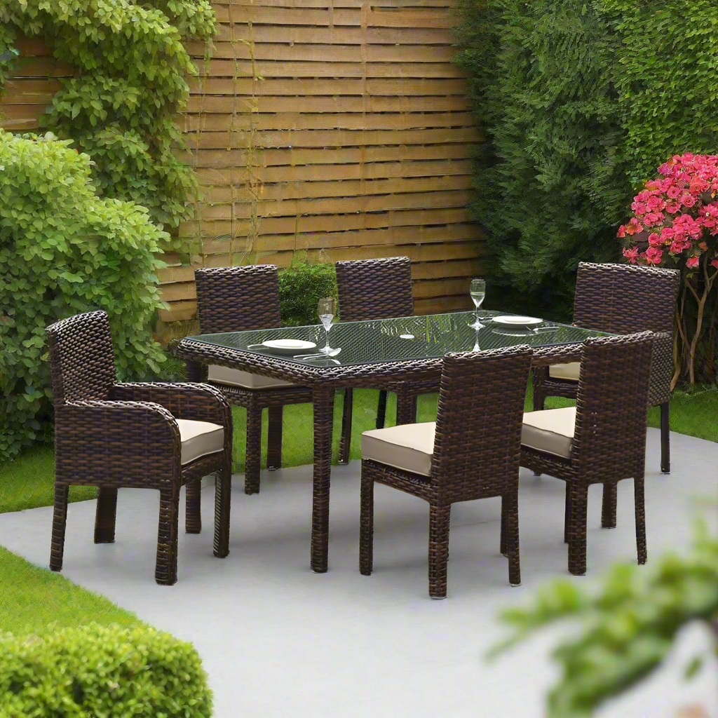 South Sea Rattan Saint Tropez Outdoor Wicker Rectangular Dining Set