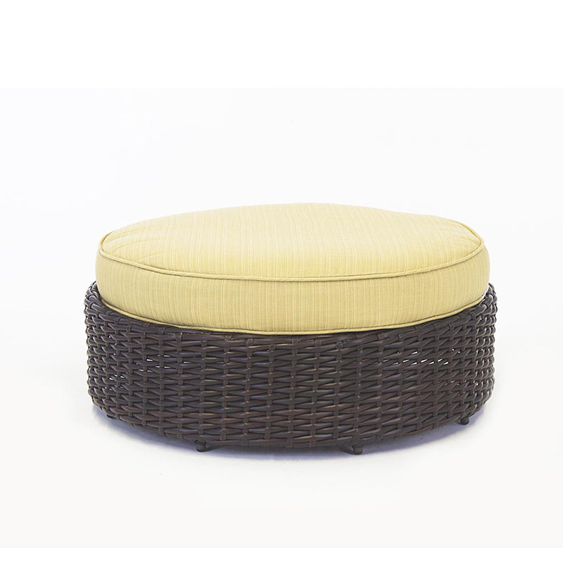 South Sea Rattan Saint Tropez Outdoor Round Wicker Ottoman