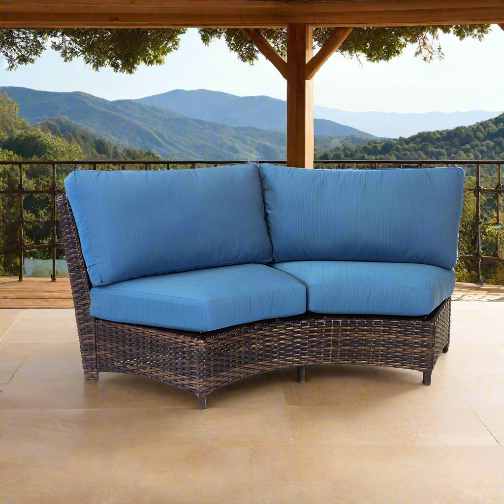 South Sea Rattan Saint Tropez Outdoor Curved Wicker Sectional