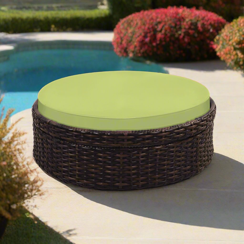 South Sea Rattan Saint Tropez Outdoor Round Wicker Ottoman