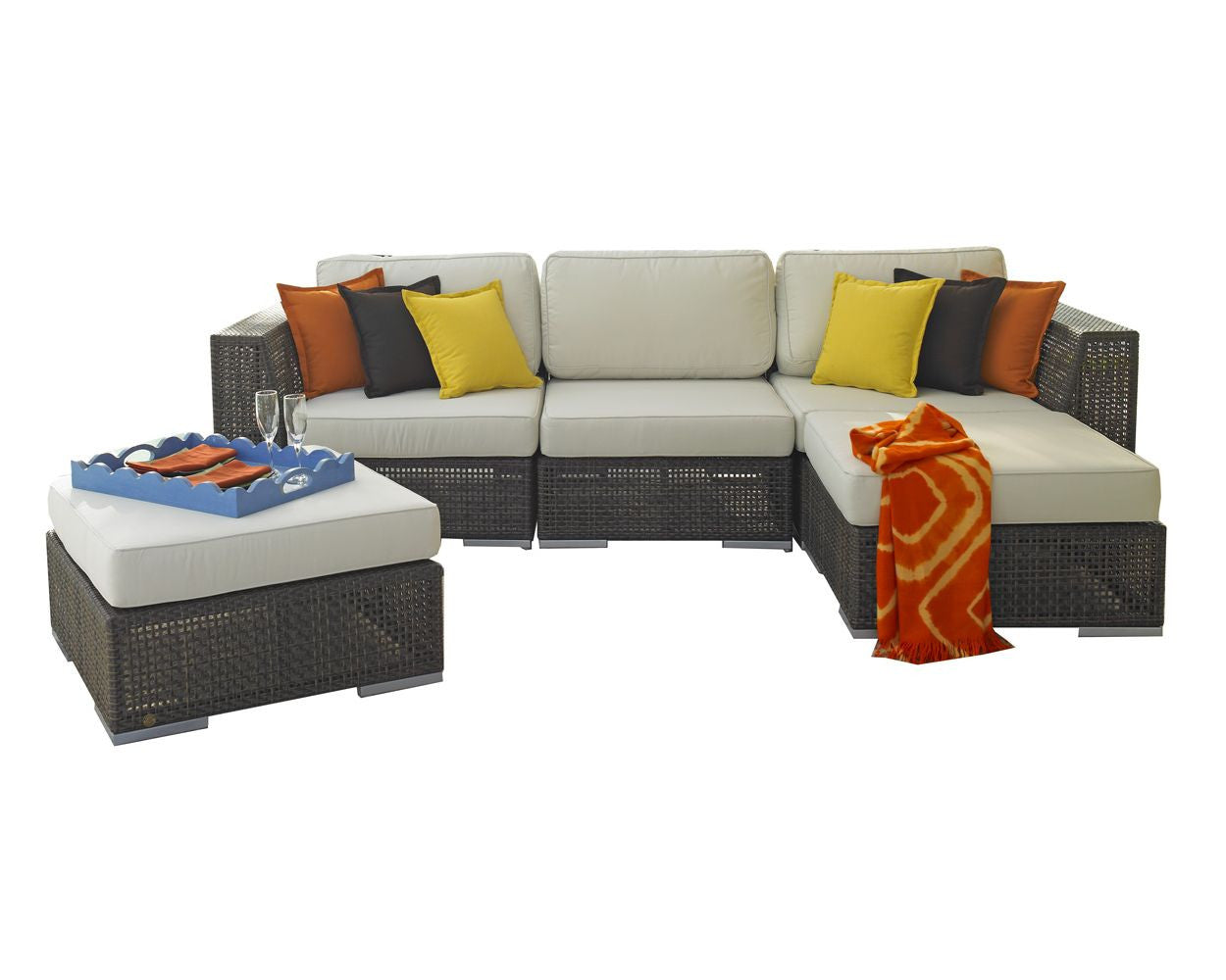 Hospitality Rattan Atlantis 5-Piece Modular Sectional Set