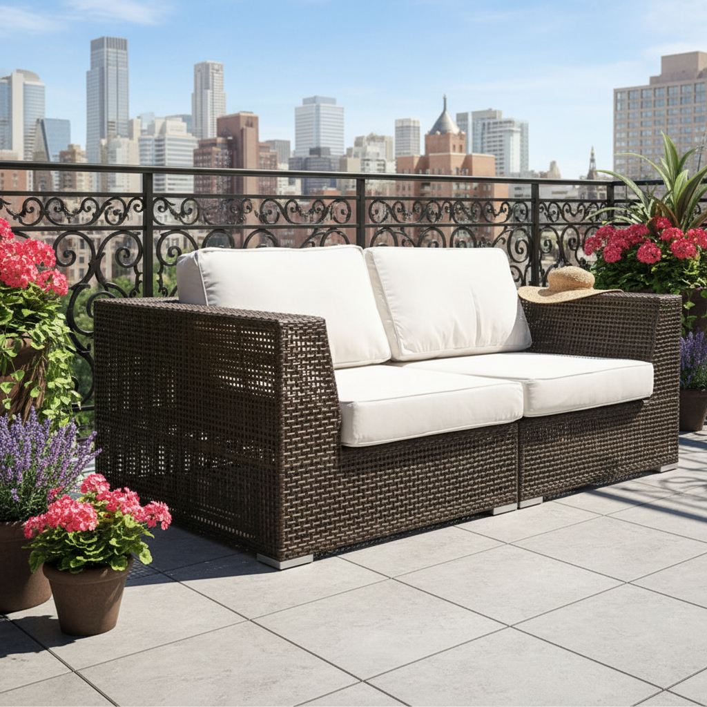 Hospitality Rattan Atlantis 2-Piece Modular Loveseat