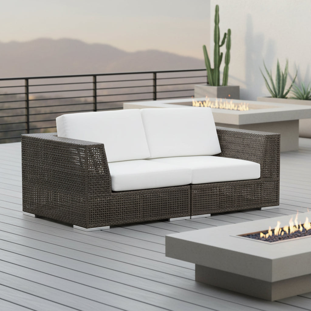 Hospitality Rattan Atlantis 2-Piece Modular Loveseat