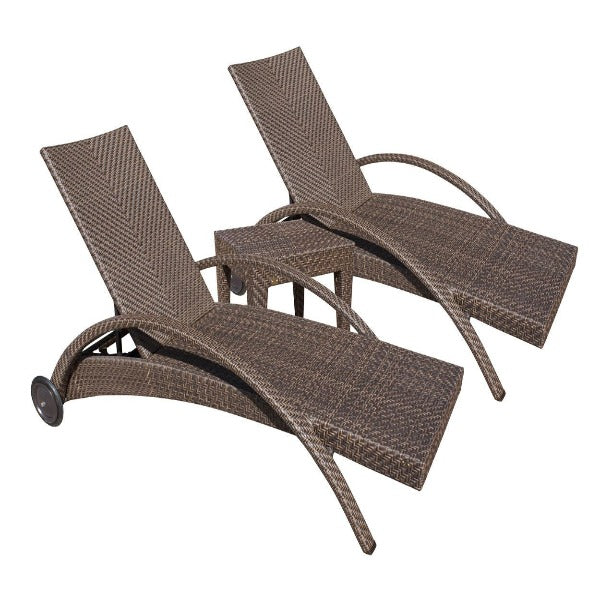 Hospitality Rattan Atlantis Patio 3-Piece Chaise Lounge Set