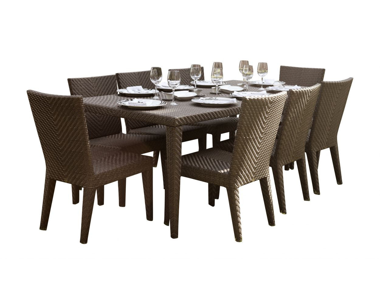 Hospitality Rattan Atlantis 9-Piece Rectangular Dining Side Chair