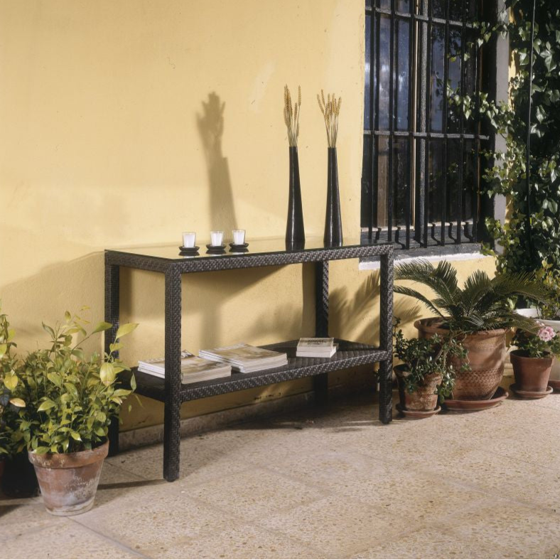 Hospitality Rattan Atlantis Console with Glass