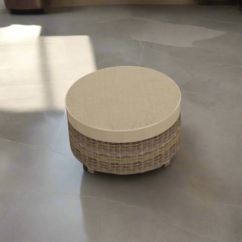 Forever Patio Cypress Wicker Round Ottoman