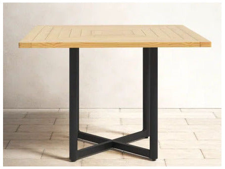 Alfresco Home Jakarta 43" Square Teak With Umbrella Hole Dining Table