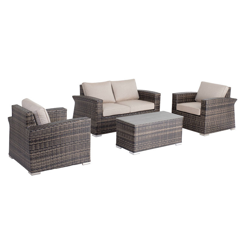 Alfresco Home Baily 4 pc LOVE SEAT Set Sunbelievable Ostrich Cushion Inclusive