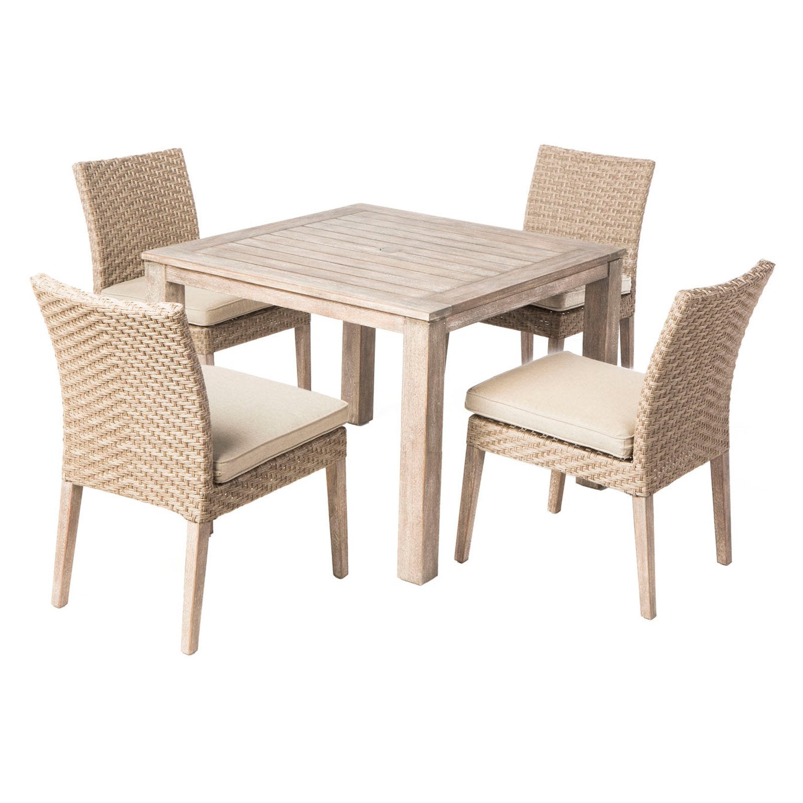 Alfresco Home Cornwall 5 Piece Woven Wood Patio Dining Set