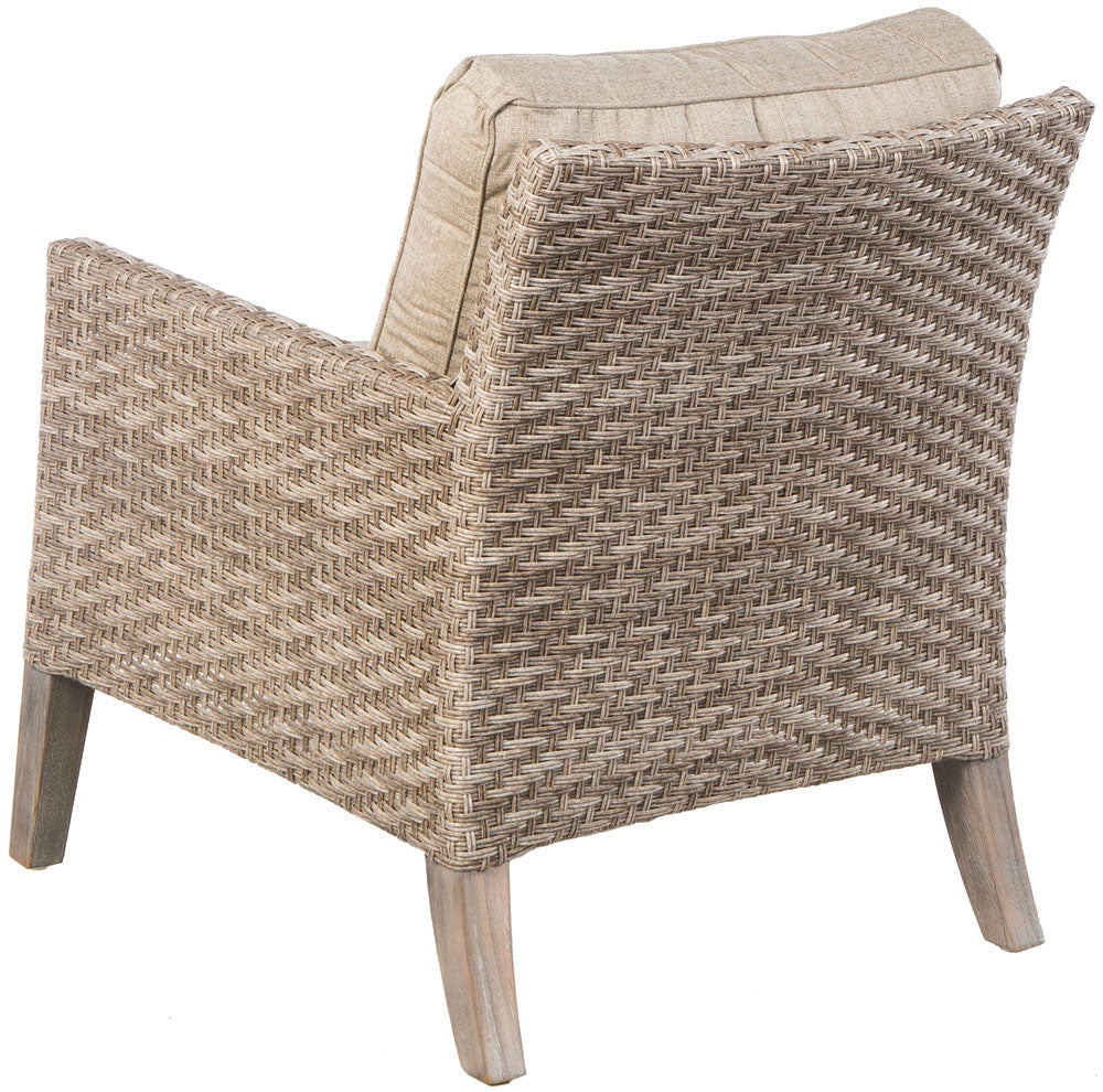 Alfresco Home Cornwall Woven Wood Deep Seating Conversation Set w/ Taupe Cushions